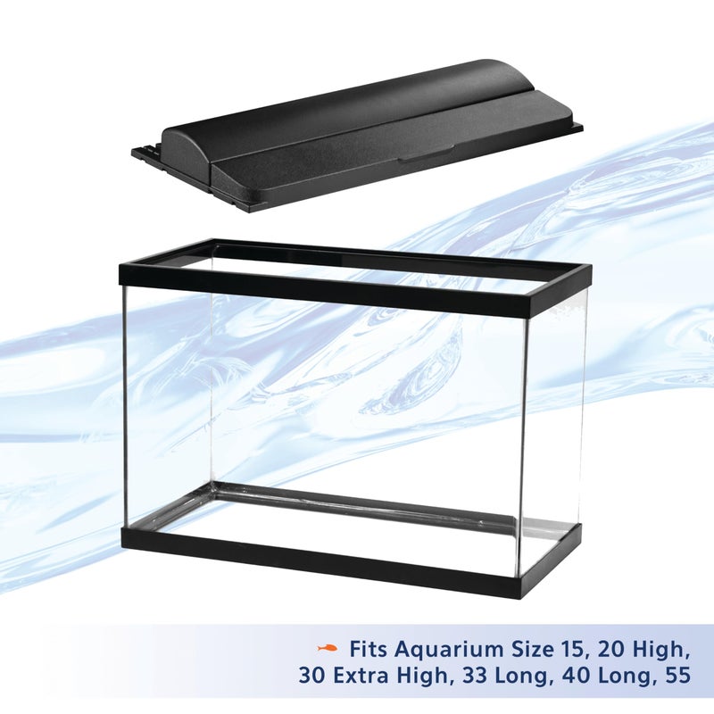 Aqueon LED Deluxe Fish Tank Aquarium Full Hood, Black, 24 Inch - Image 2